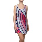 Racerback Dress - Pink & Red Abstract Wave Print