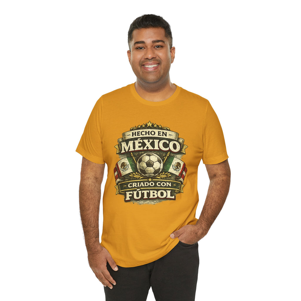 Mexico Soccer T‑Shirt — "Hecho en México, Criado con Fútbol" Vintage Football Tee