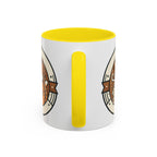 Cat Coffee Mug — Cute Orange Kitty Holding ‘Coffee’ Accent Ceramic Mug (11/15 oz)