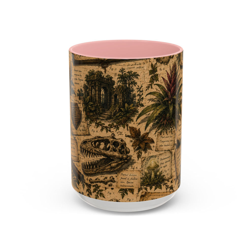 Vintage Natural History Coffee Mug — Botanical & Fossil Illustration Accent Mug