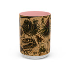 Vintage Natural History Coffee Mug — Botanical & Fossil Illustration Accent Mug