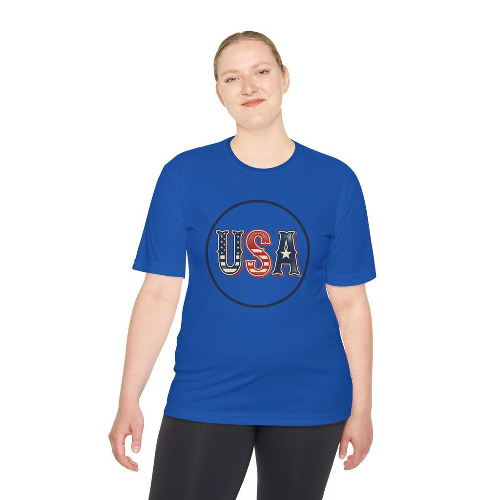 USA Patriotic Tee — Retro Stars & Stripes Moisture-Wicking Shirt