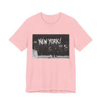 New York City Skyline Tee — Vintage Black & White 'NEW YORK!' Graphic Shirt