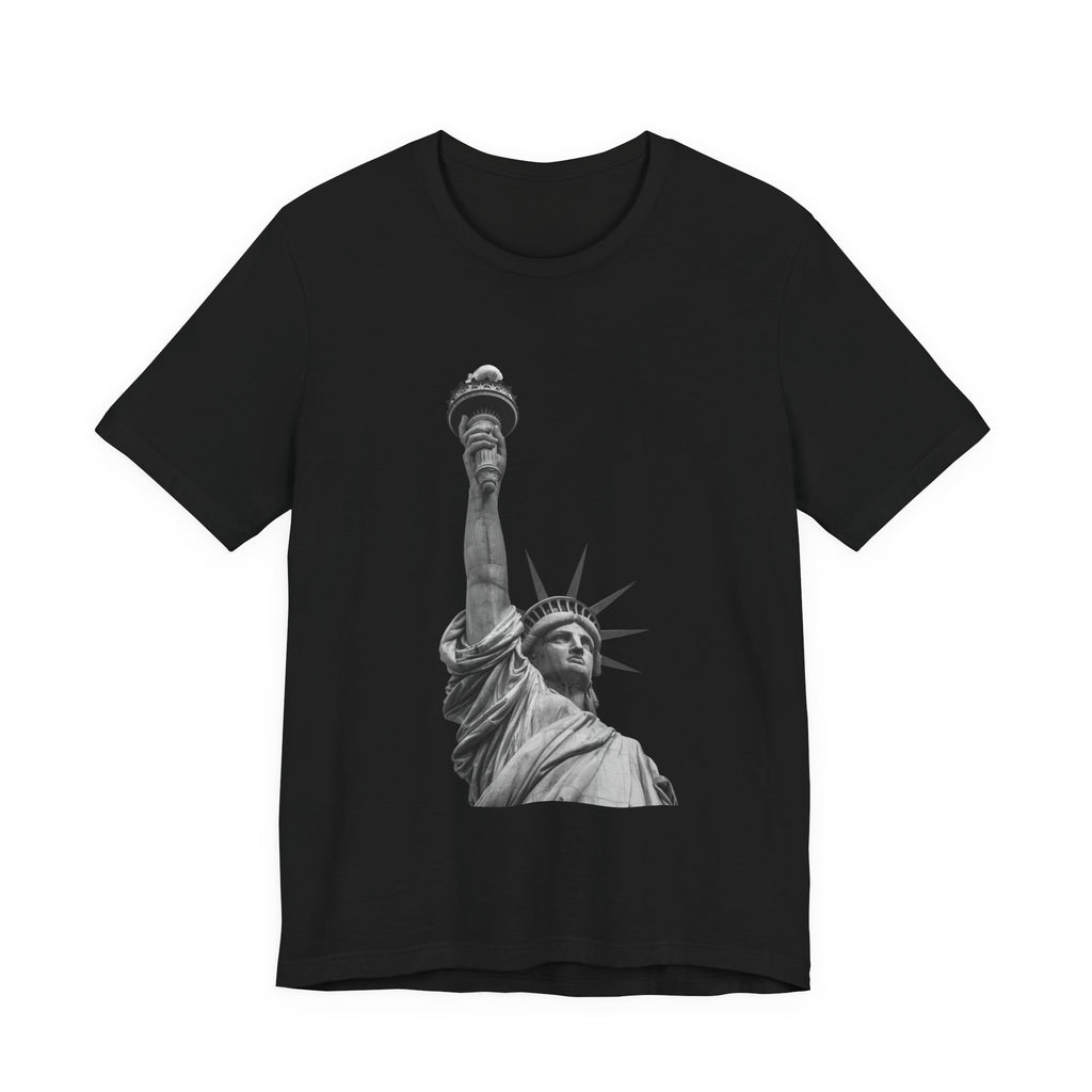 Statue of Liberty Graphic Tee — Black & White NYC Landmark T-Shirt