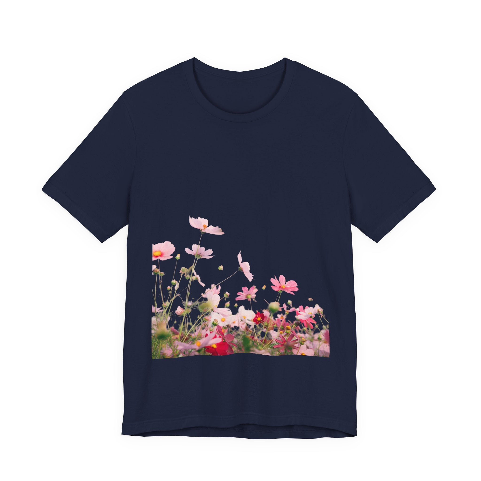 Floral Meadow Tee – Pink Wildflower Field Graphic T-Shirt