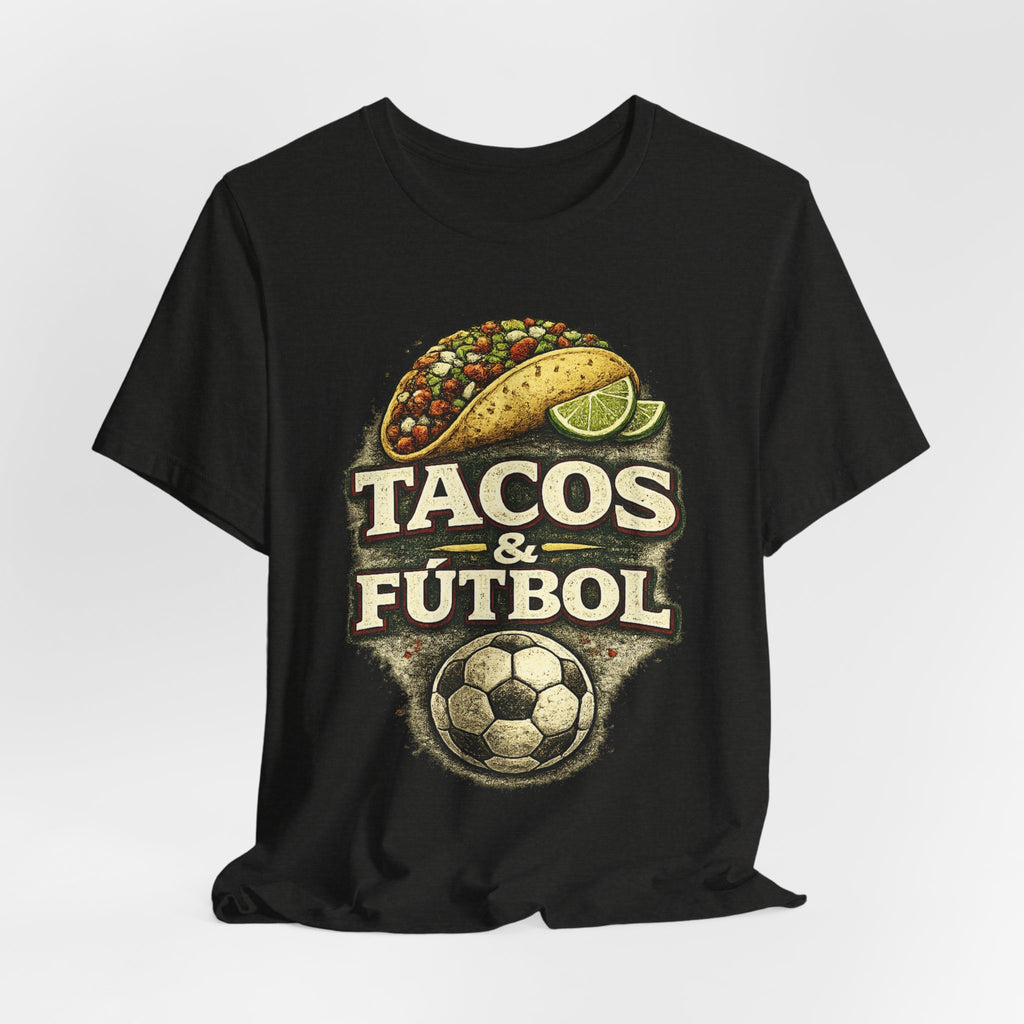 T-Shirt — Tacos & Fútbol Graphic Tee — Soccer Fan Mexican Food Mashup