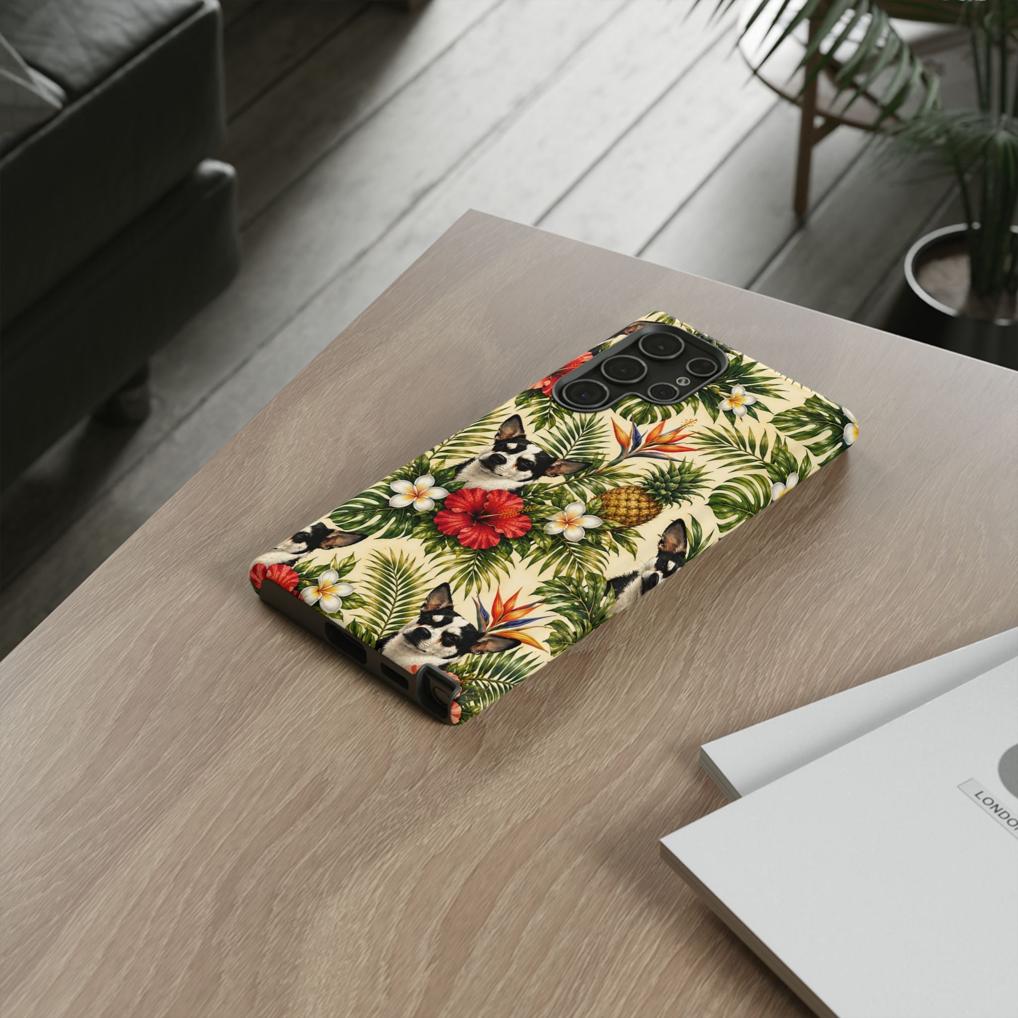 Tropical chihuahua Phone Case — Floral Pineapple Protective Tough Case