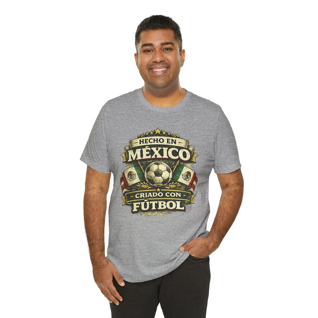 Mexico Soccer T‑Shirt — "Hecho en México, Criado con Fútbol" Vintage Football Tee