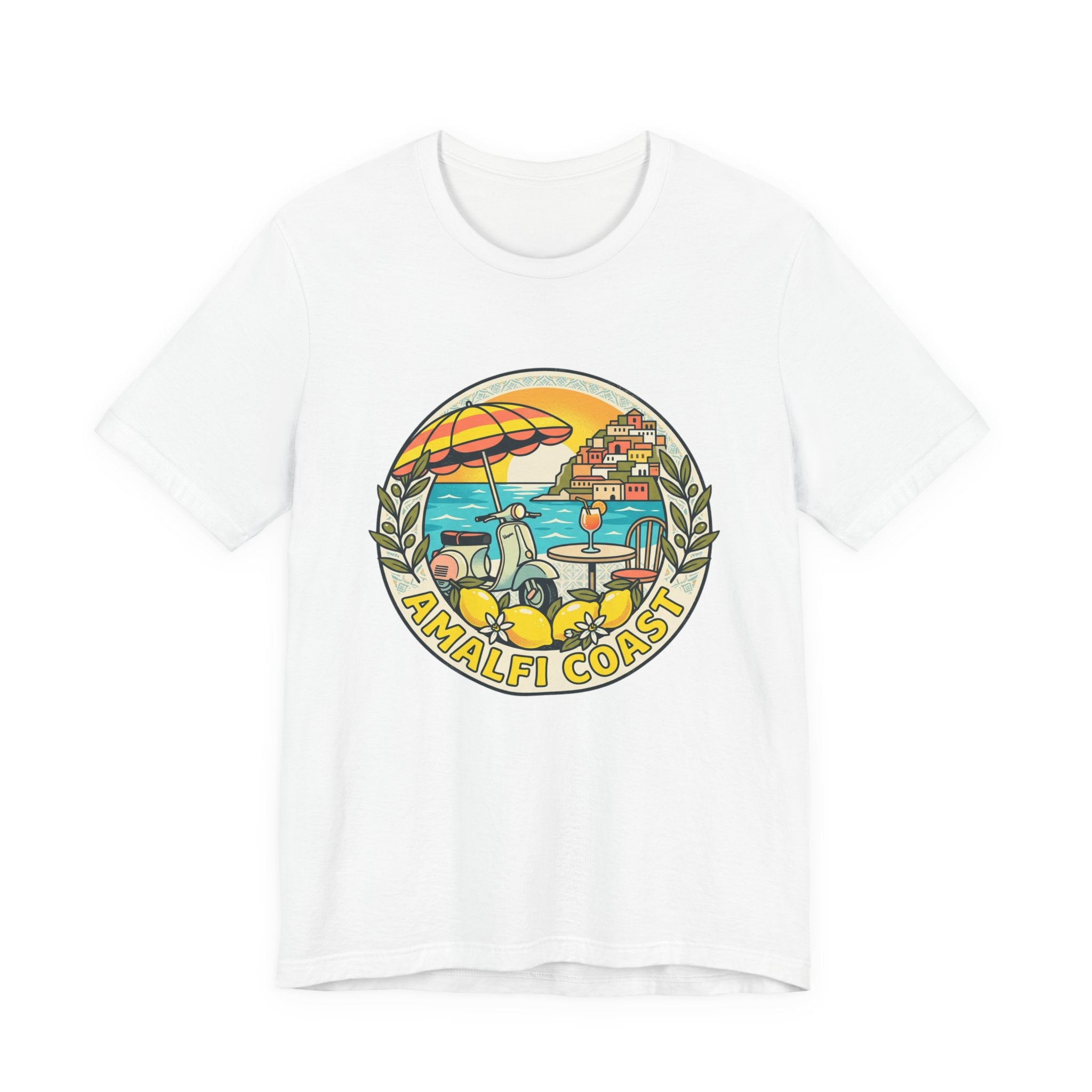 Amalfi Coast Vintage Travel Tee — Scenic Lemon & Vespa Graphic