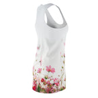Floral Racerback Sundress — Pink Cosmos Meadow All-Over Print