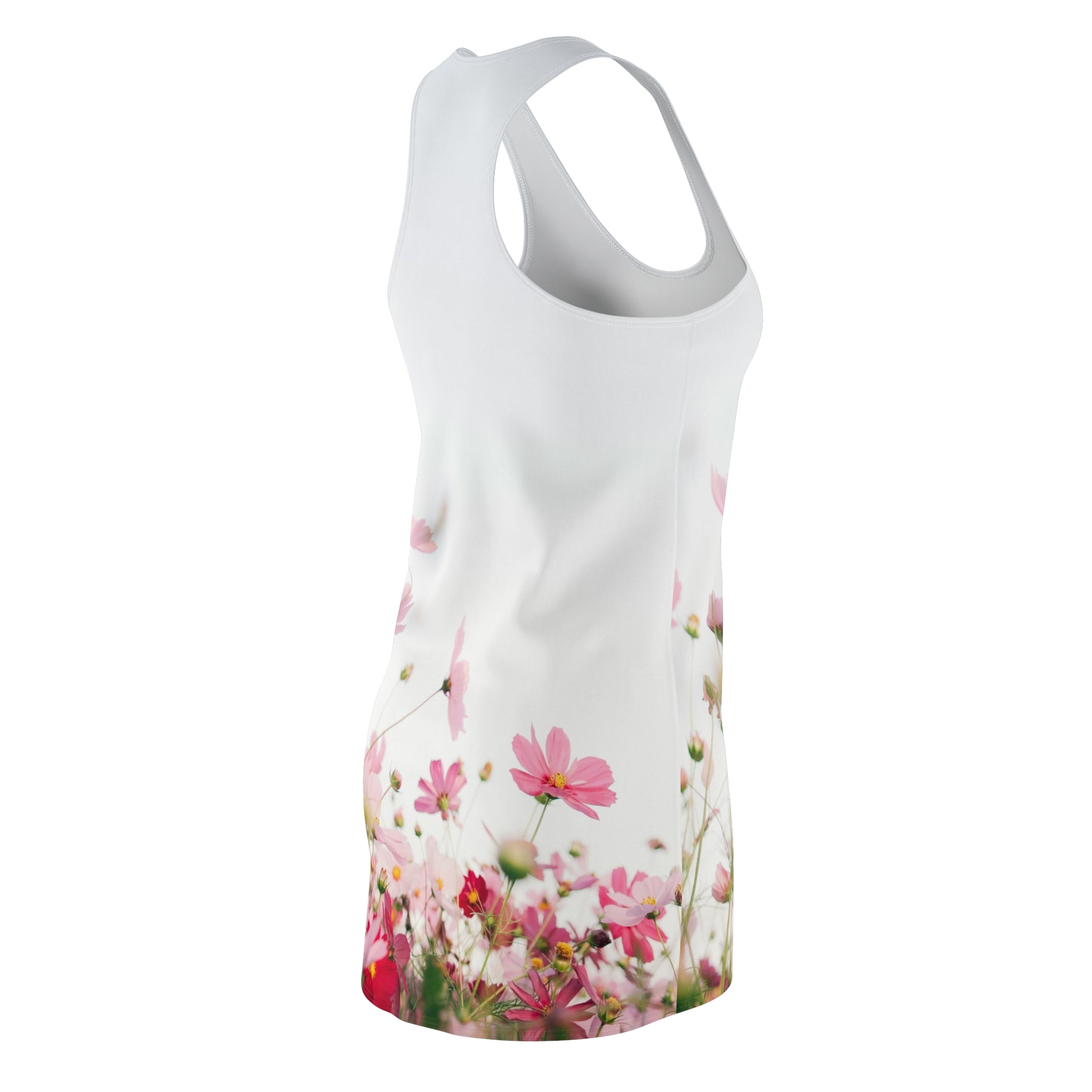 Floral Racerback Sundress — Pink Cosmos Meadow All-Over Print