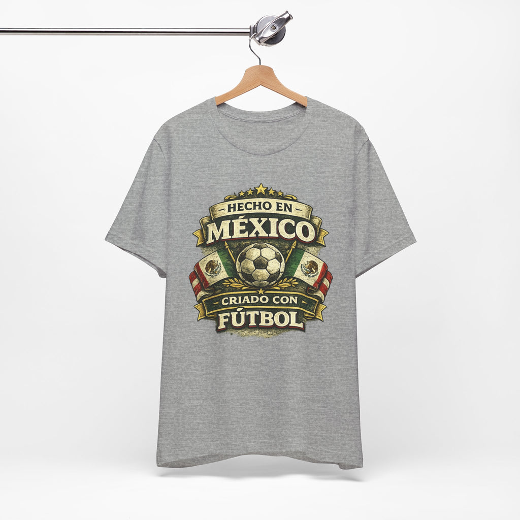 Mexico Soccer T‑Shirt — "Hecho en México, Criado con Fútbol" Vintage Football Tee