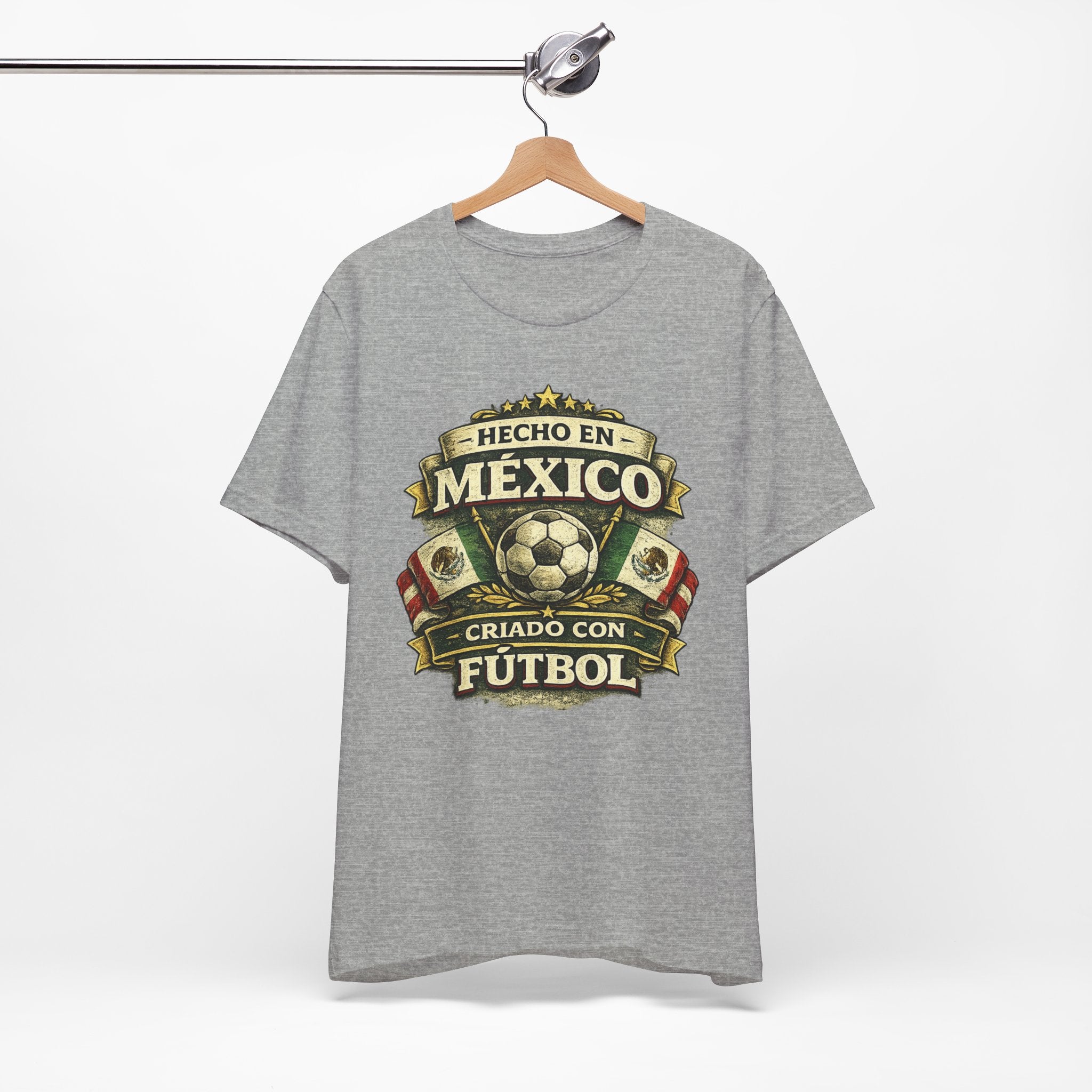 Mexico Soccer T‑Shirt — "Hecho en México, Criado con Fútbol" Vintage Football Tee