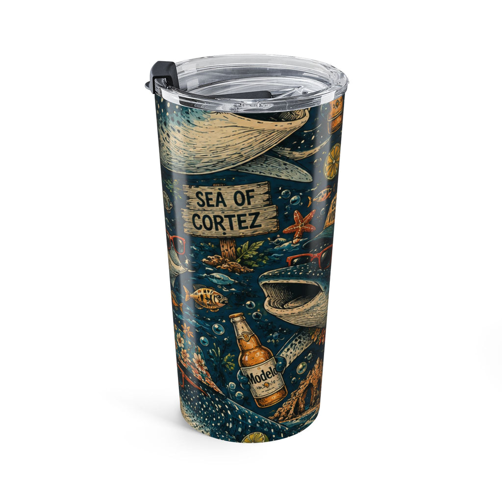 20oz Ocean Whale Tumbler – 'Good Vibes' Underwater Travel Mug