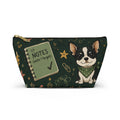Dog Lover Notes Accessory Pouch — 'Trying My Best' T‑Bottom Makeup Bag