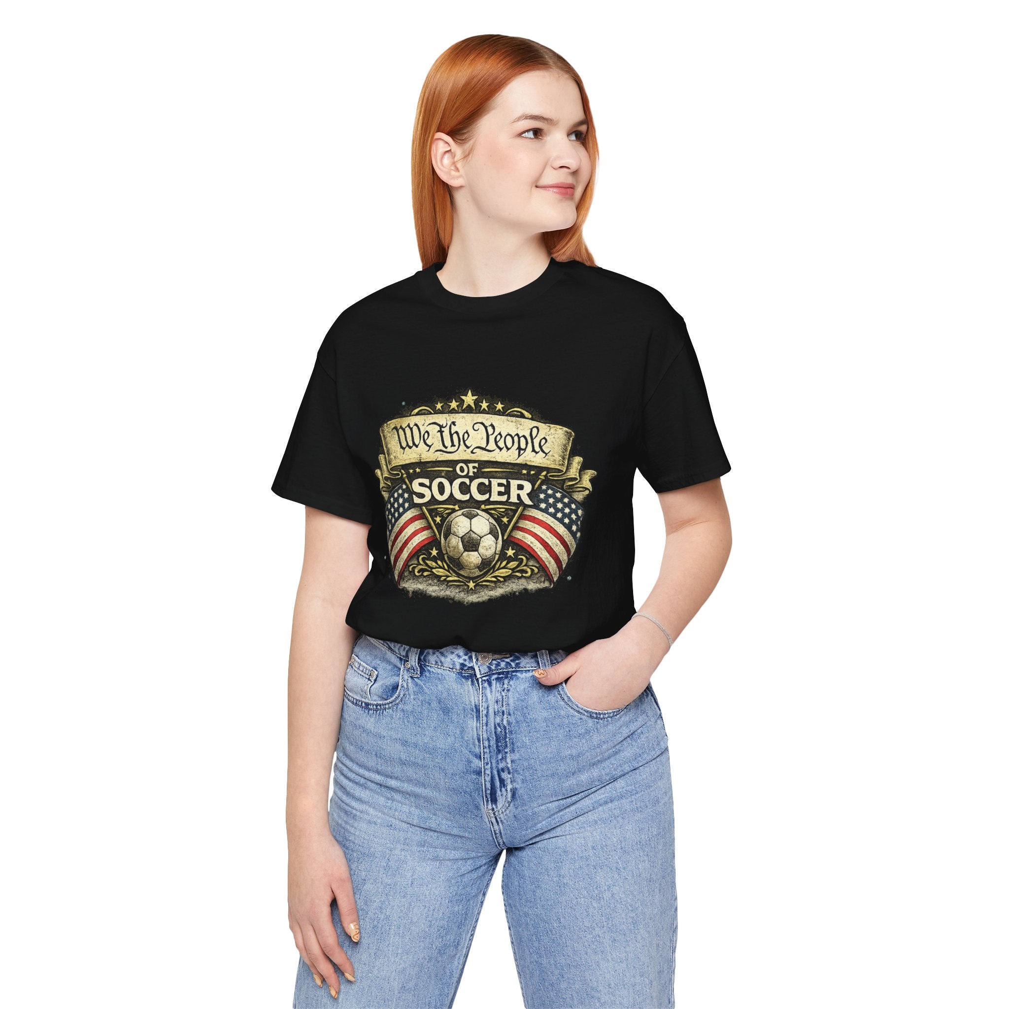 We The People of Soccer T-Shirt — American Flag Vintage Soccer Tee