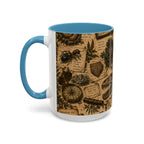 Vintage Natural History Coffee Mug — Botanical & Fossil Illustration Accent Mug