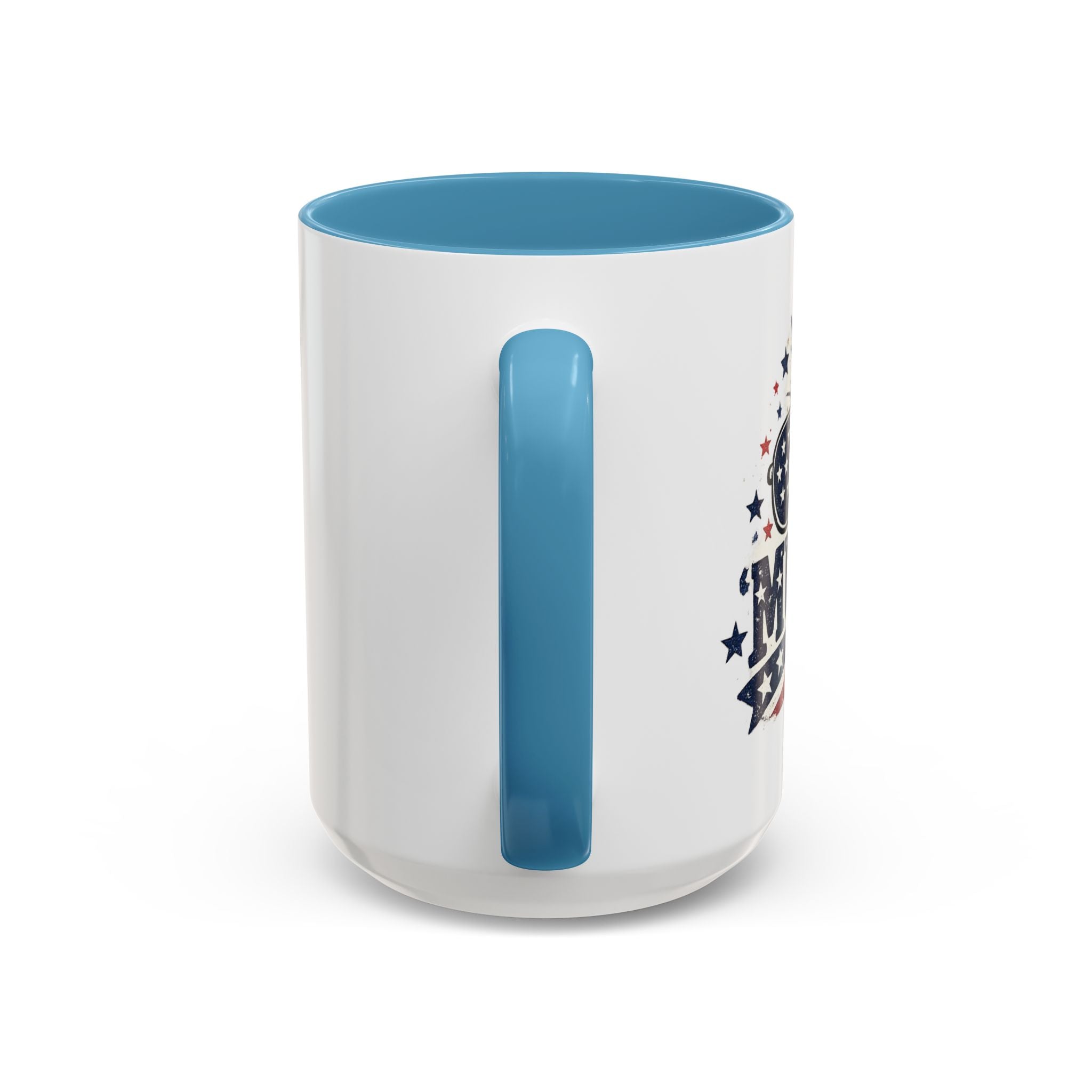 America Flag Accent Coffee Mug - Patriotic 11/15oz Tea Cup