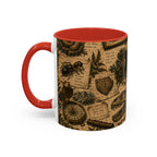 Vintage Natural History Coffee Mug — Botanical & Fossil Illustration Accent Mug