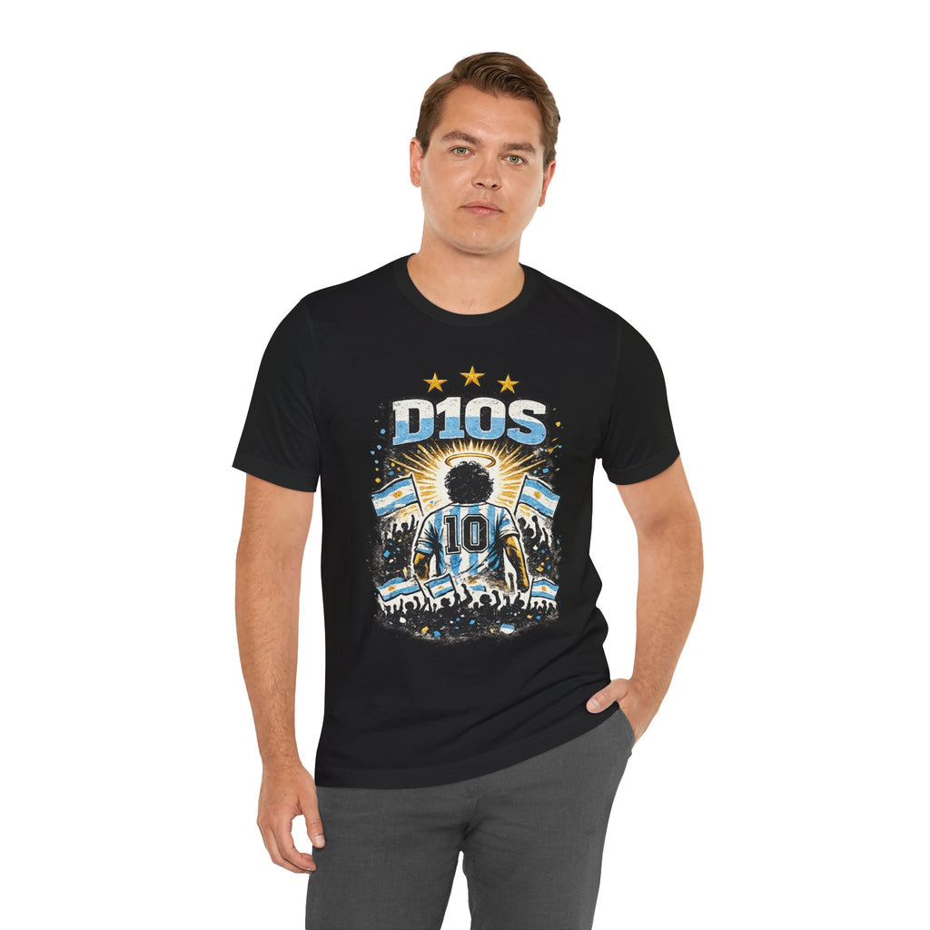 Dios 10 Argentina Soccer Tee — Maradona Tribute Football Shirt
