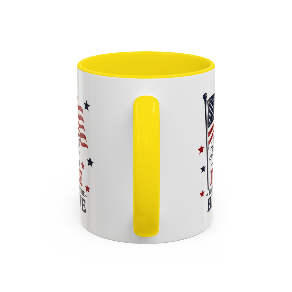 Patriotic Coffee Mug — "Land of the Free Because of the Brave" Accent Mug