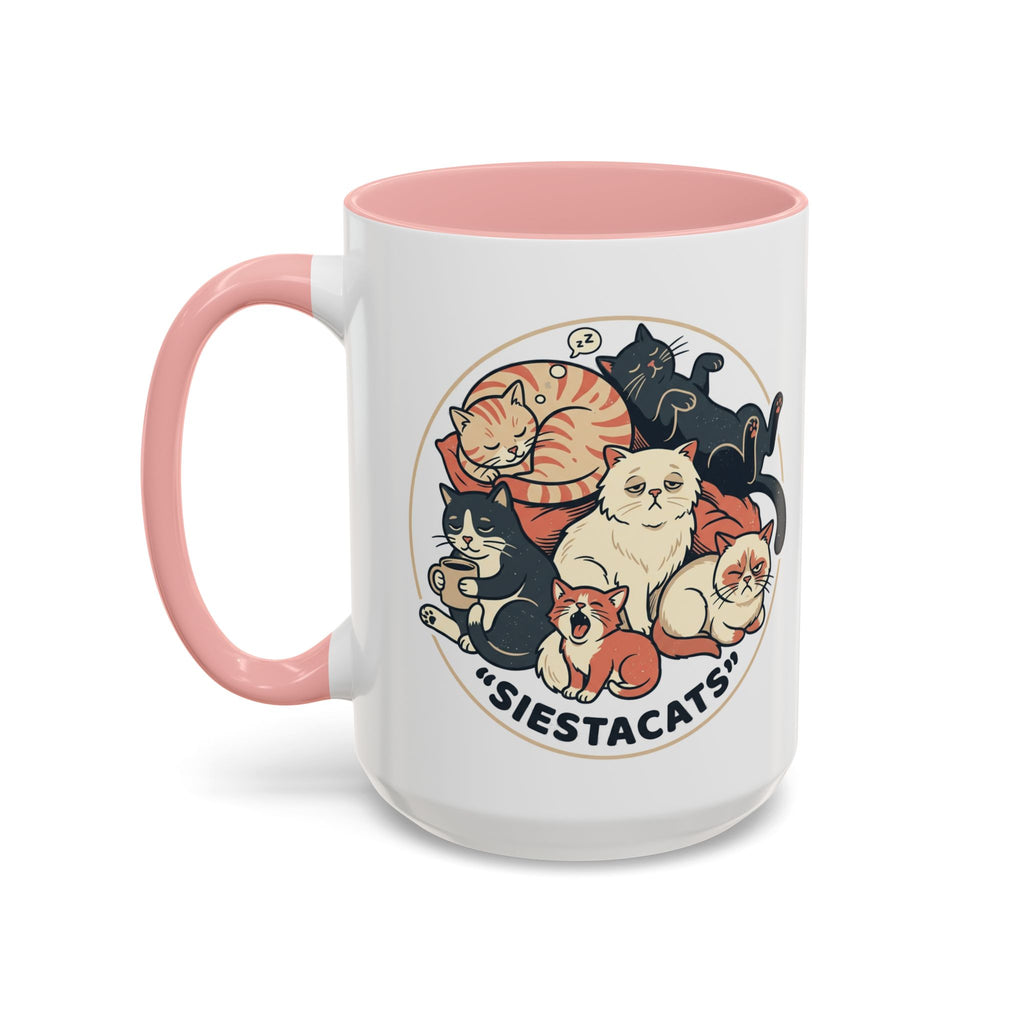Cat Jester Accent Coffee Mug – Whimsical Vintage Cat Illustration (11/15oz)