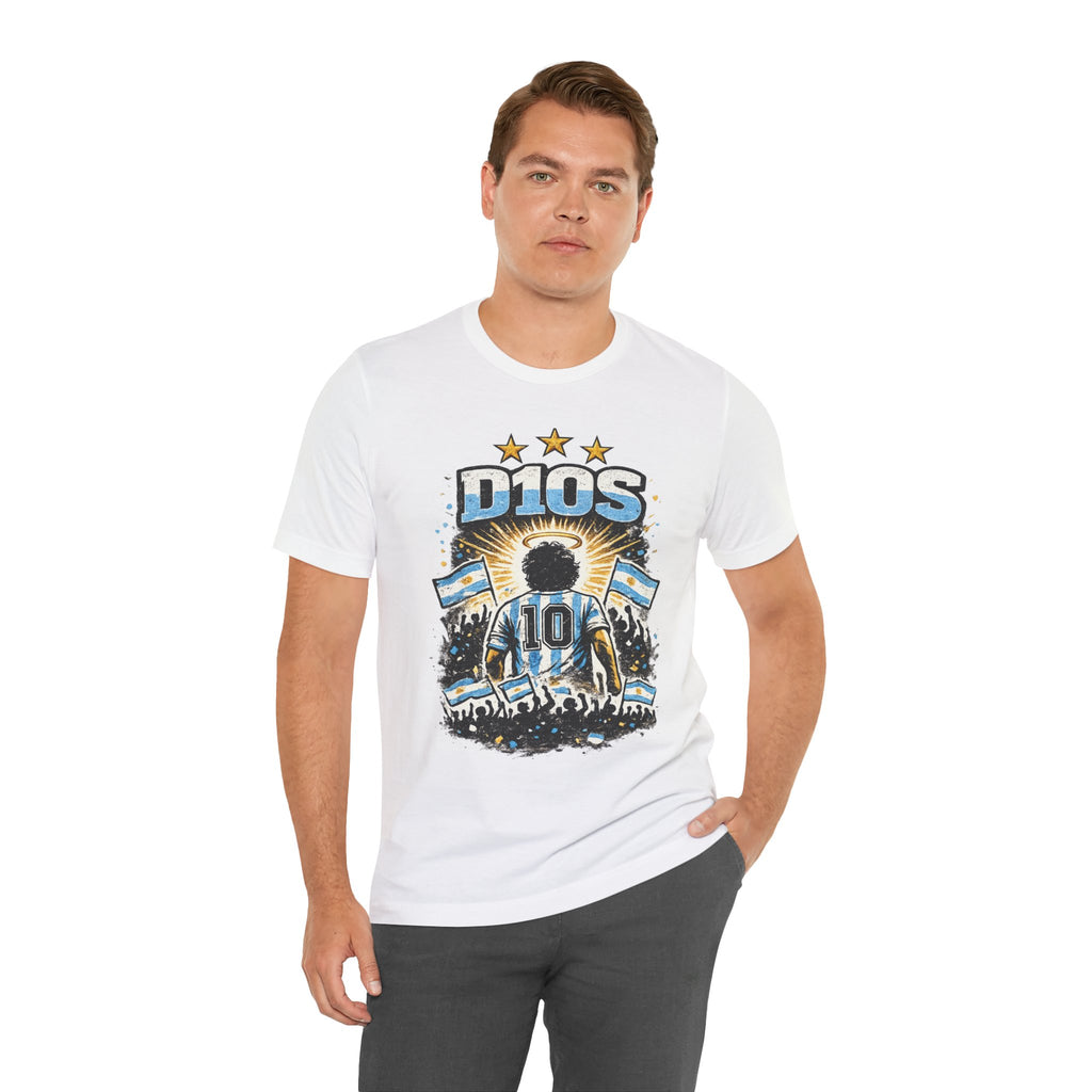 Dios 10 Argentina Soccer Tee — Maradona Tribute Football Shirt
