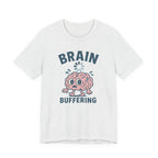 Brain Buffering T‑Shirt — Cute Cartoon Brain Graphic Tee for Neuro Humor