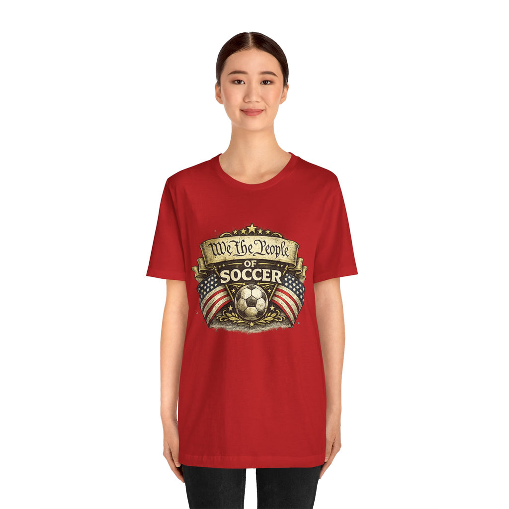 We The People of Soccer T-Shirt — American Flag Vintage Soccer Tee