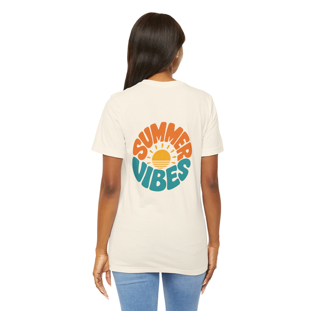 Summer Vibes Tee — Retro Sun Graphic Back Print