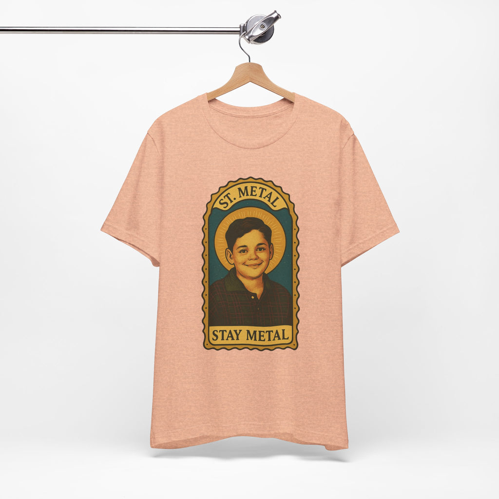 Copy of Stay Metal T-Shirt — Retro Saint Portrait Heavy Metal Tee