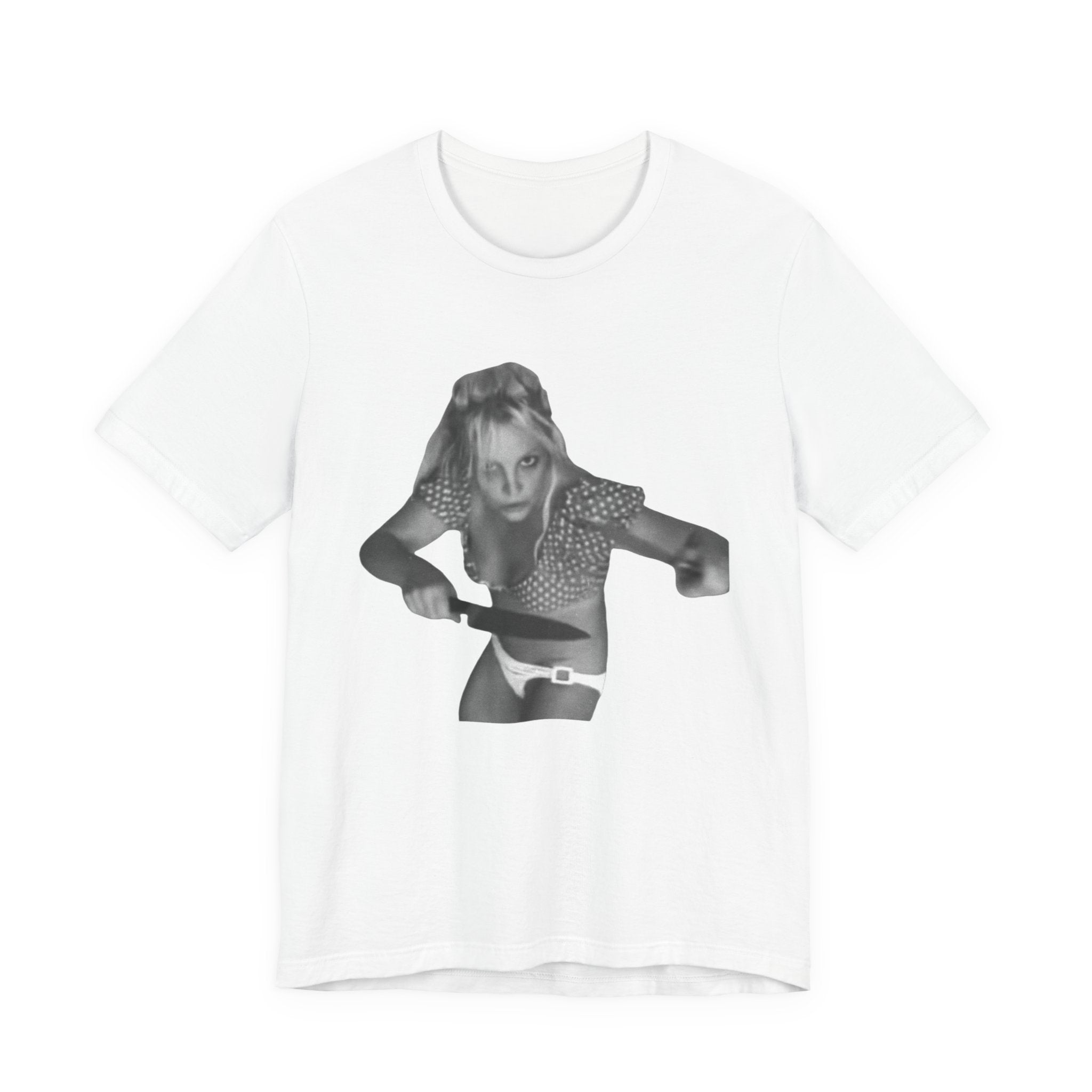 Vintage Grunge Graphic Tee – Monochrome Retro Pinup Girl Design