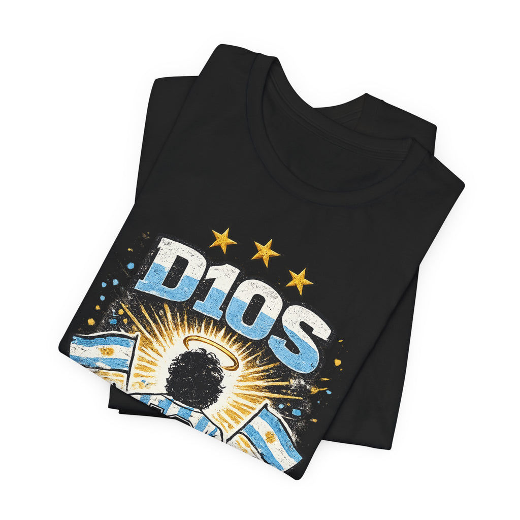 Dios 10 Argentina Soccer Tee — Maradona Tribute Football Shirt