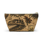 Vintage Lost World Accessory Pouch — Fossil & Botanical T-Bottom Cosmetic Bag