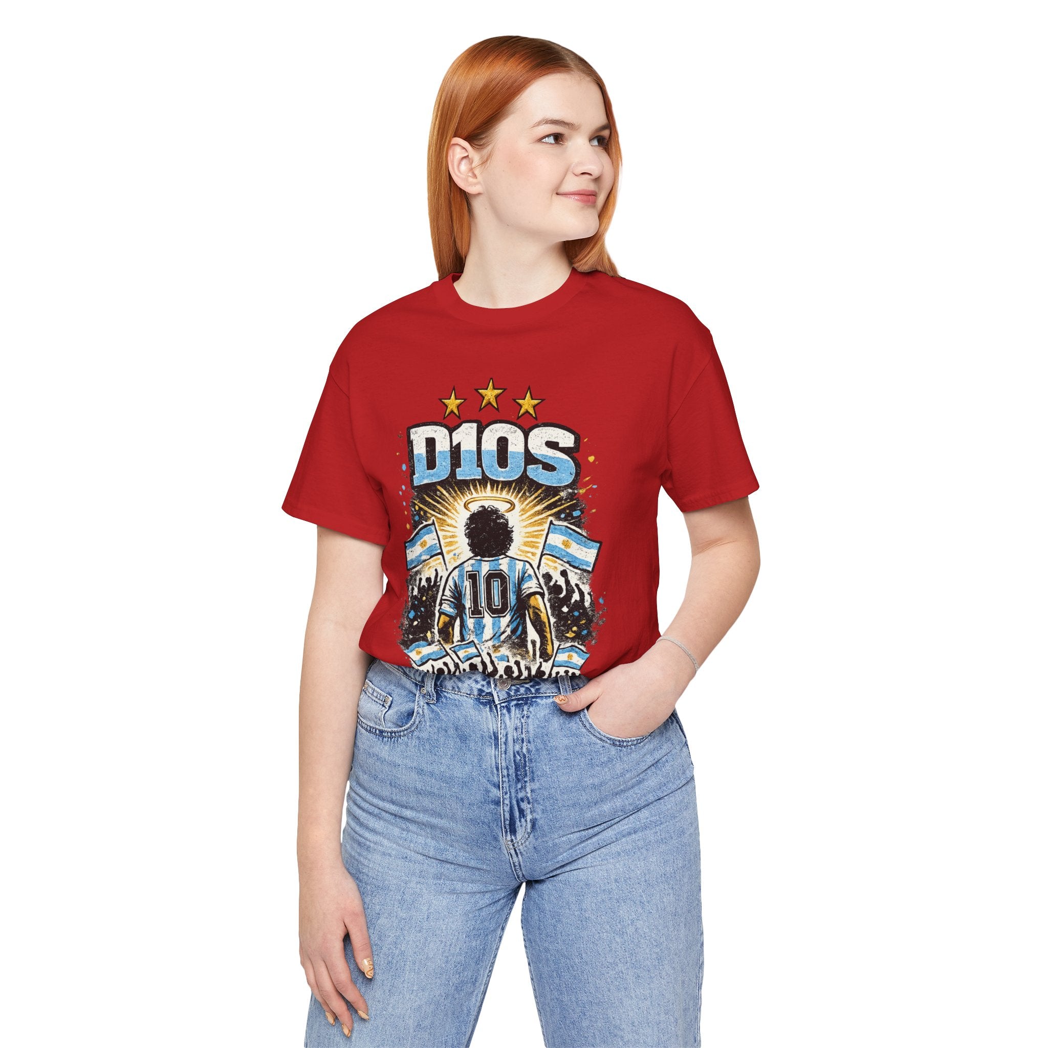 Dios 10 Argentina Soccer Tee — Maradona Tribute Football Shirt