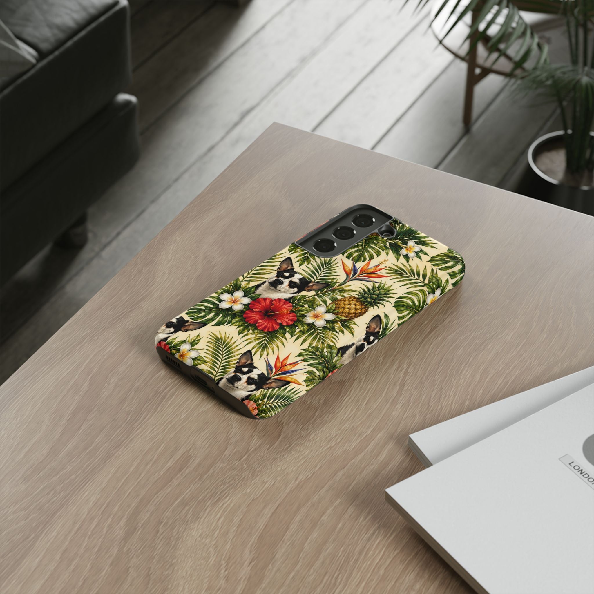 Tropical chihuahua Phone Case — Floral Pineapple Protective Tough Case