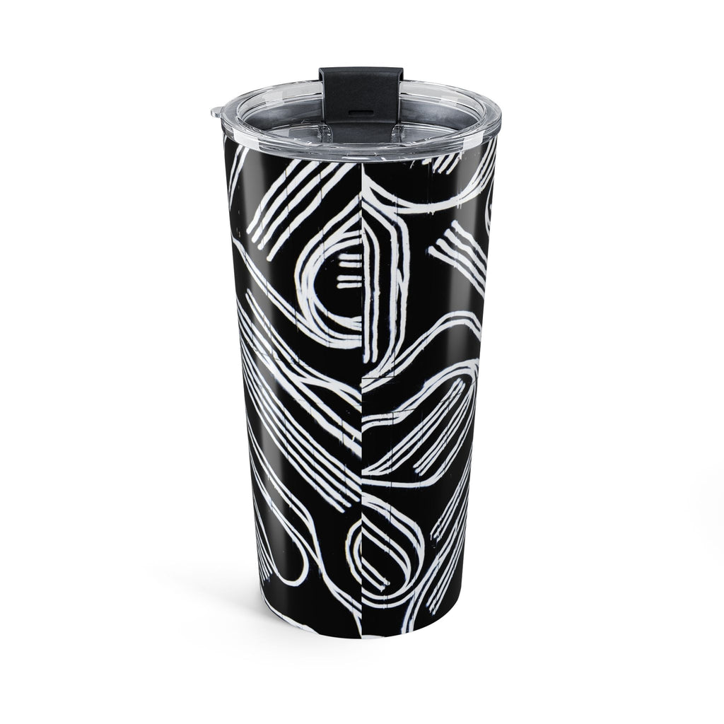 20oz Black & White Abstract Swirl Tumbler