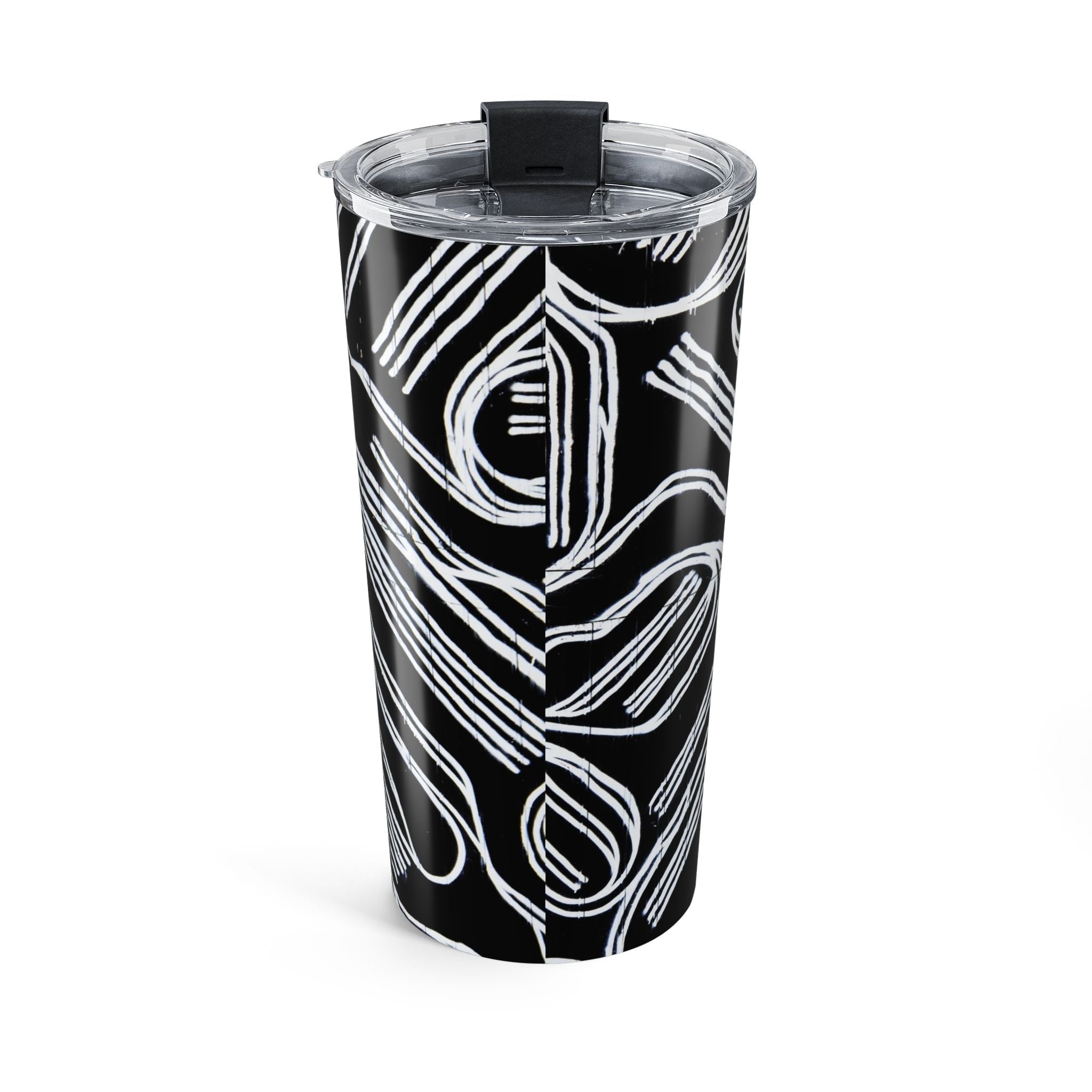20oz Black & White Abstract Swirl Tumbler