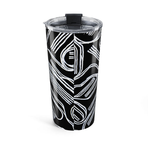 20oz Black & White Abstract Swirl Tumbler