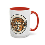 Cat Coffee Mug — Cute Orange Kitty Holding ‘Coffee’ Accent Ceramic Mug (11/15 oz)