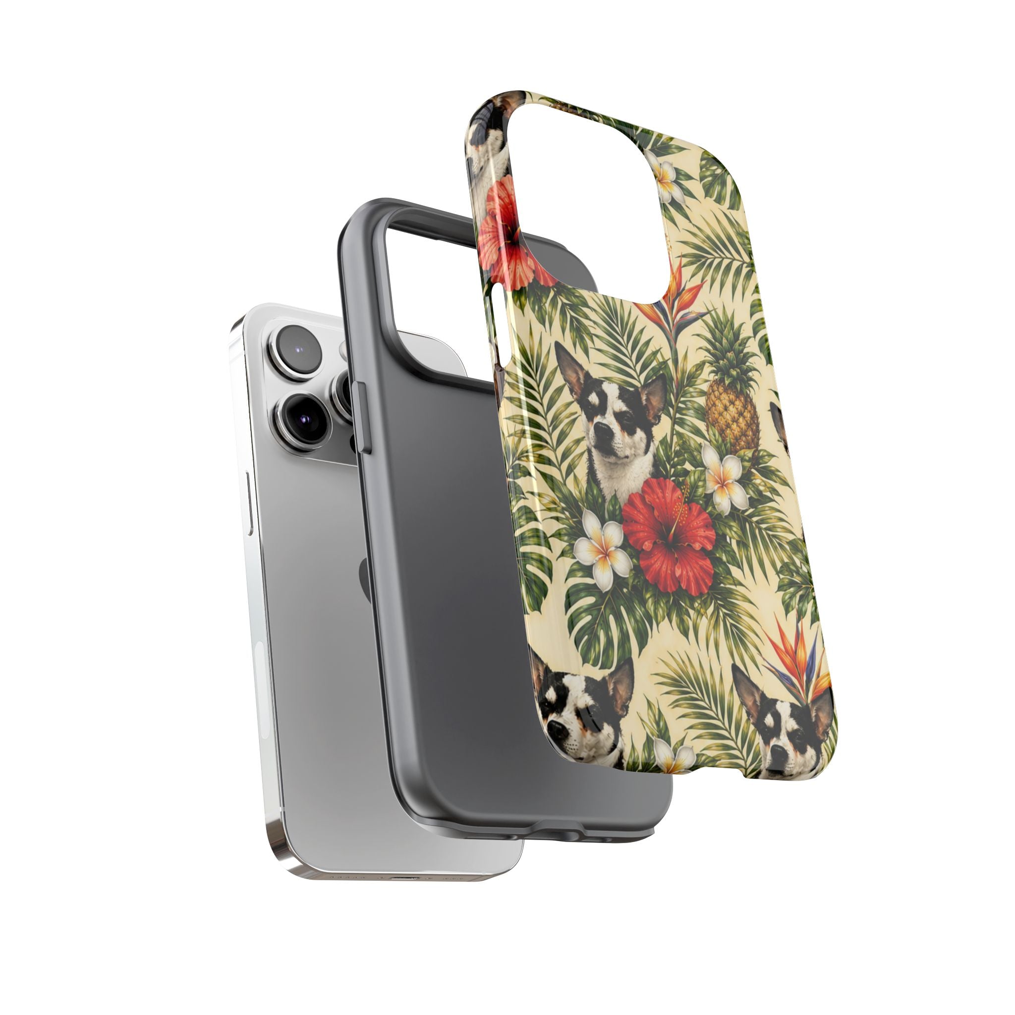 Tropical chihuahua Phone Case — Floral Pineapple Protective Tough Case