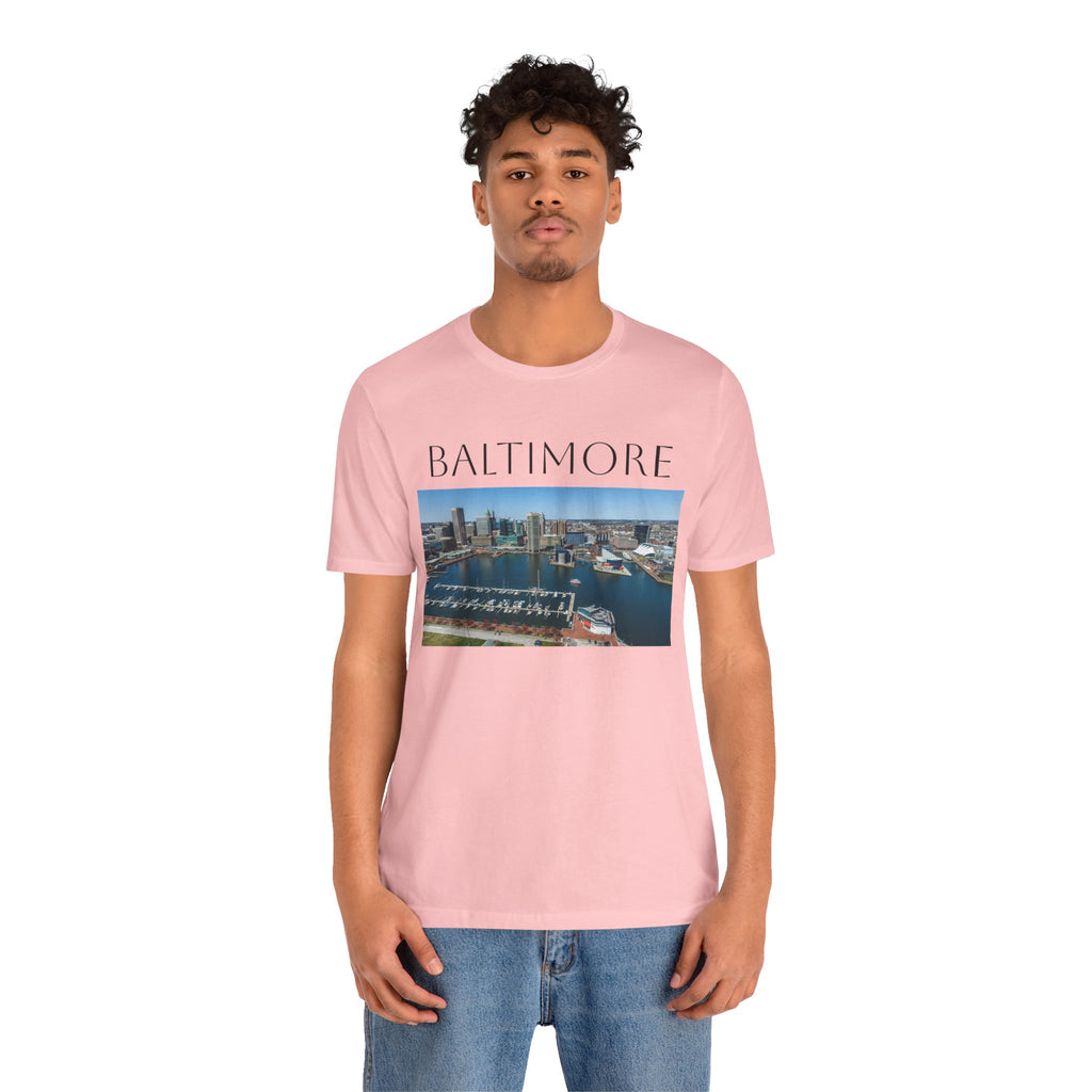 Baltimore Skyline Photo Tee — Inner Harbor Cityscape T-Shirt