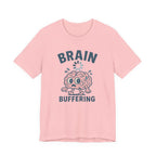 Brain Buffering T‑Shirt — Cute Cartoon Brain Graphic Tee for Neuro Humor