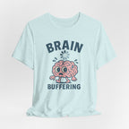 Brain Buffering T‑Shirt — Cute Cartoon Brain Graphic Tee for Neuro Humor