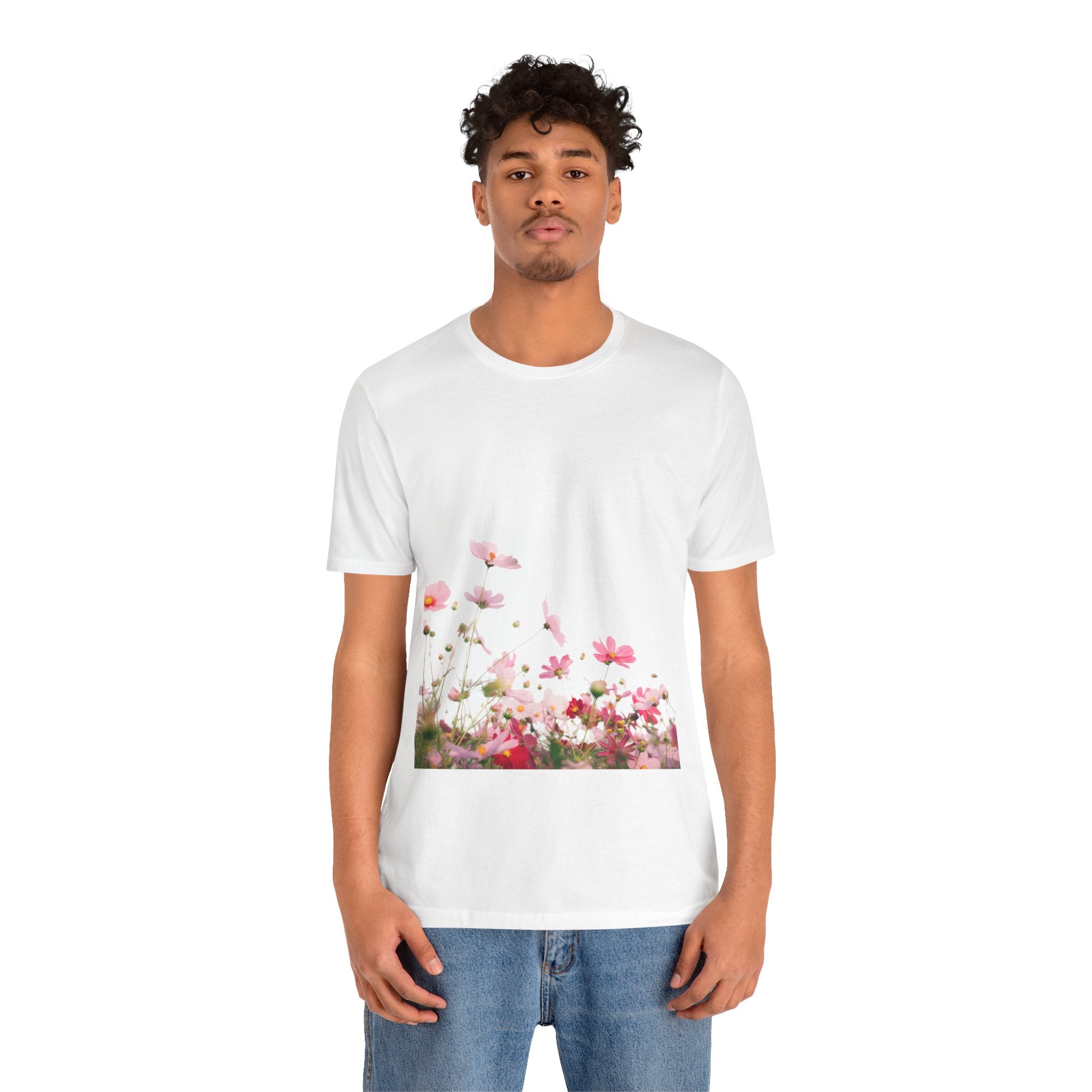Floral Meadow Tee – Pink Wildflower Field Graphic T-Shirt