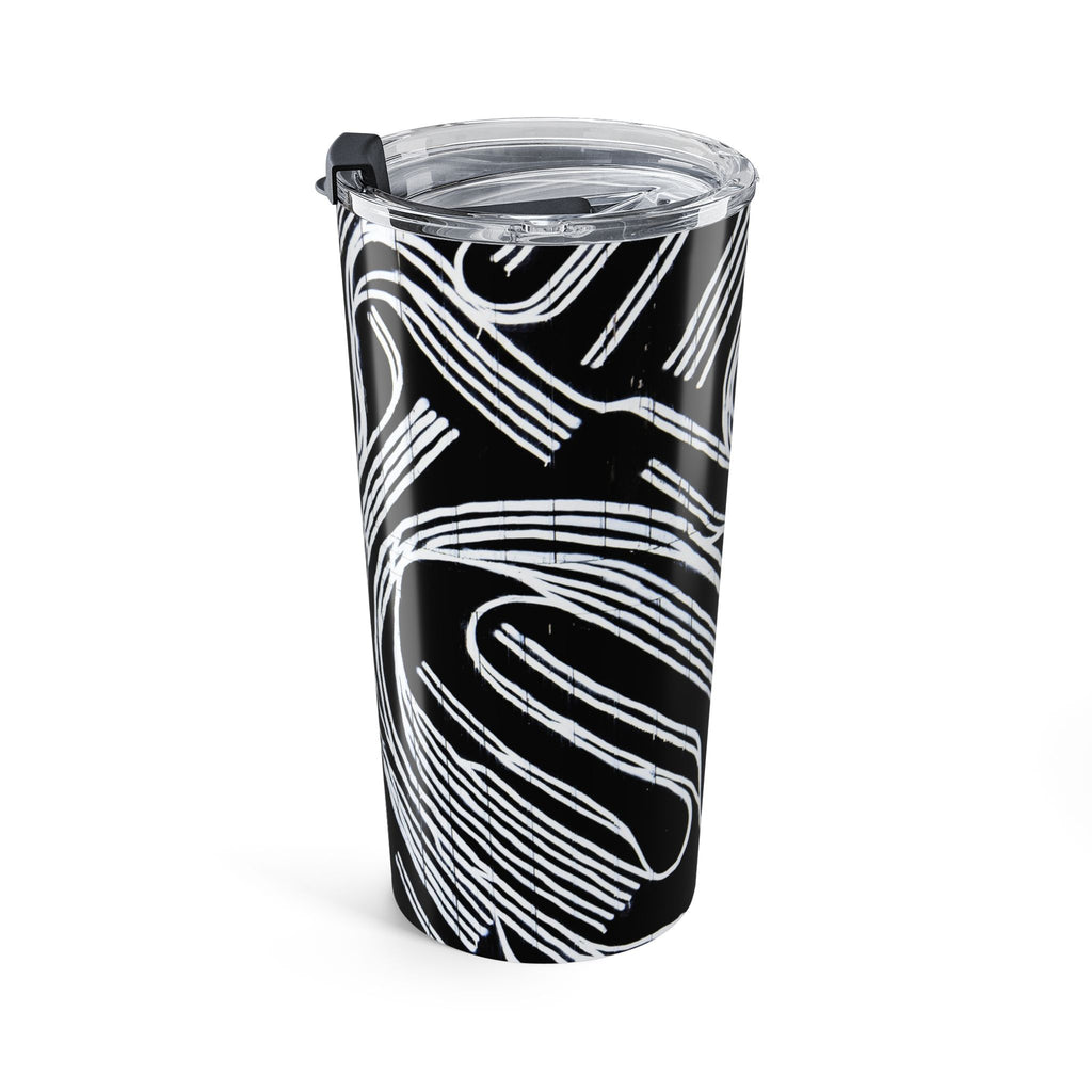 20oz Black & White Abstract Swirl Tumbler
