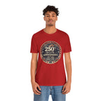 4th of July 250th Anniversary T-Shirt – Vintage American Flag Emblem (1776–2026)