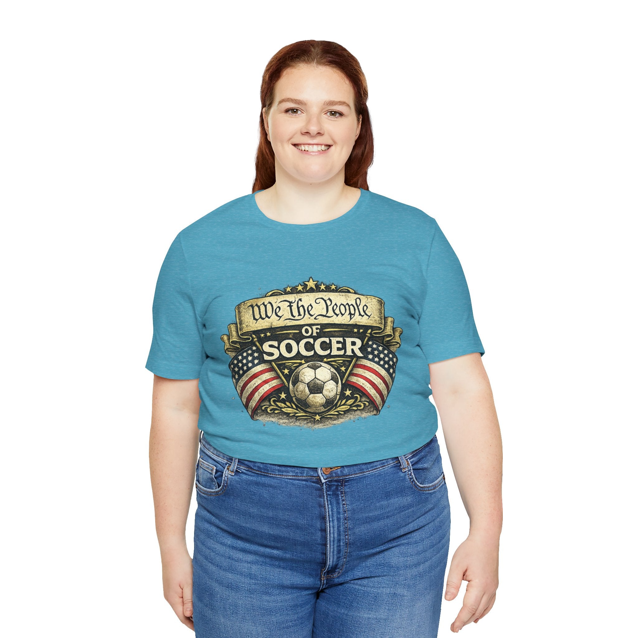 We The People of Soccer T-Shirt — American Flag Vintage Soccer Tee