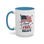 Patriotic Coffee Mug — "Land of the Free Because of the Brave" Accent Mug