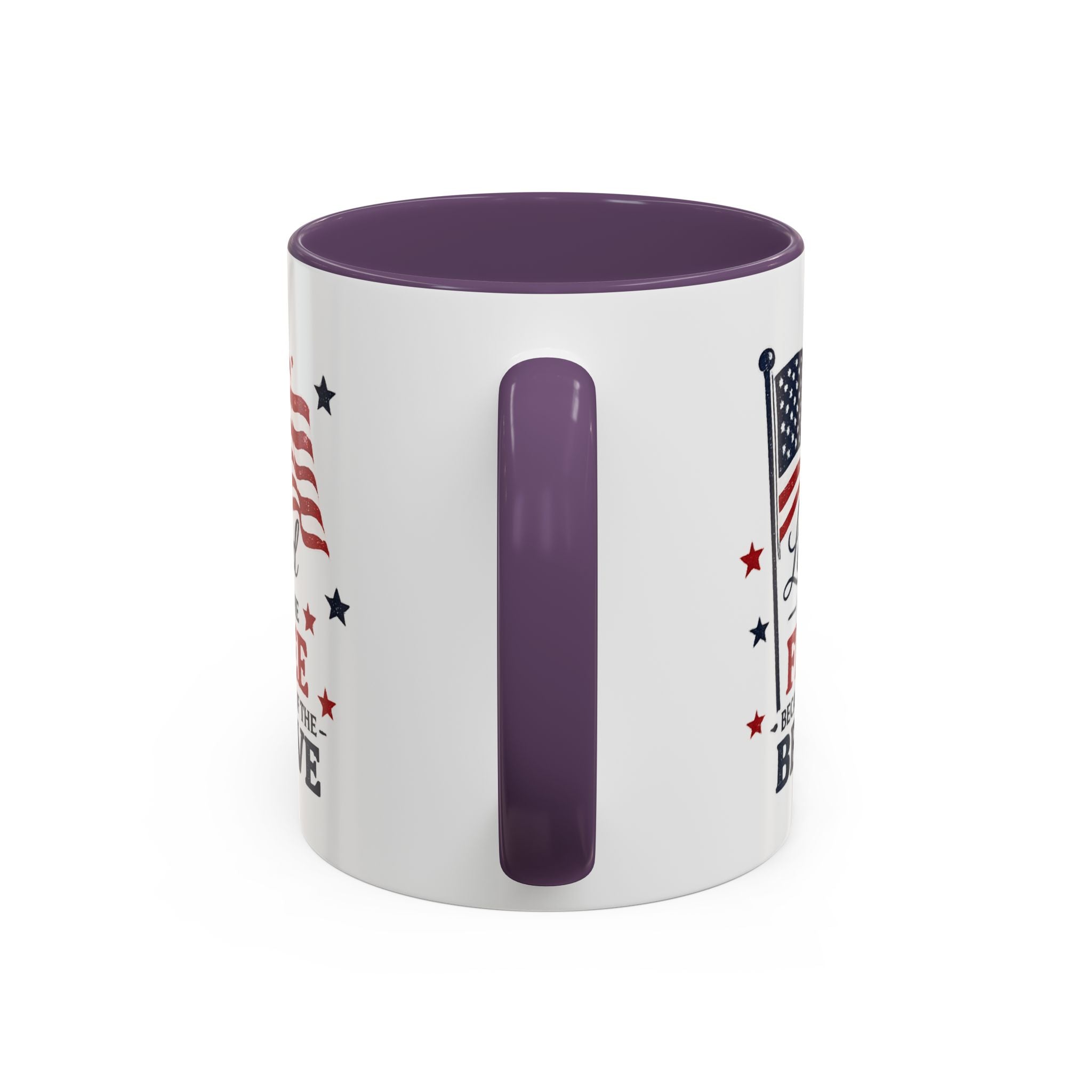 Patriotic Coffee Mug — "Land of the Free Because of the Brave" Accent Mug